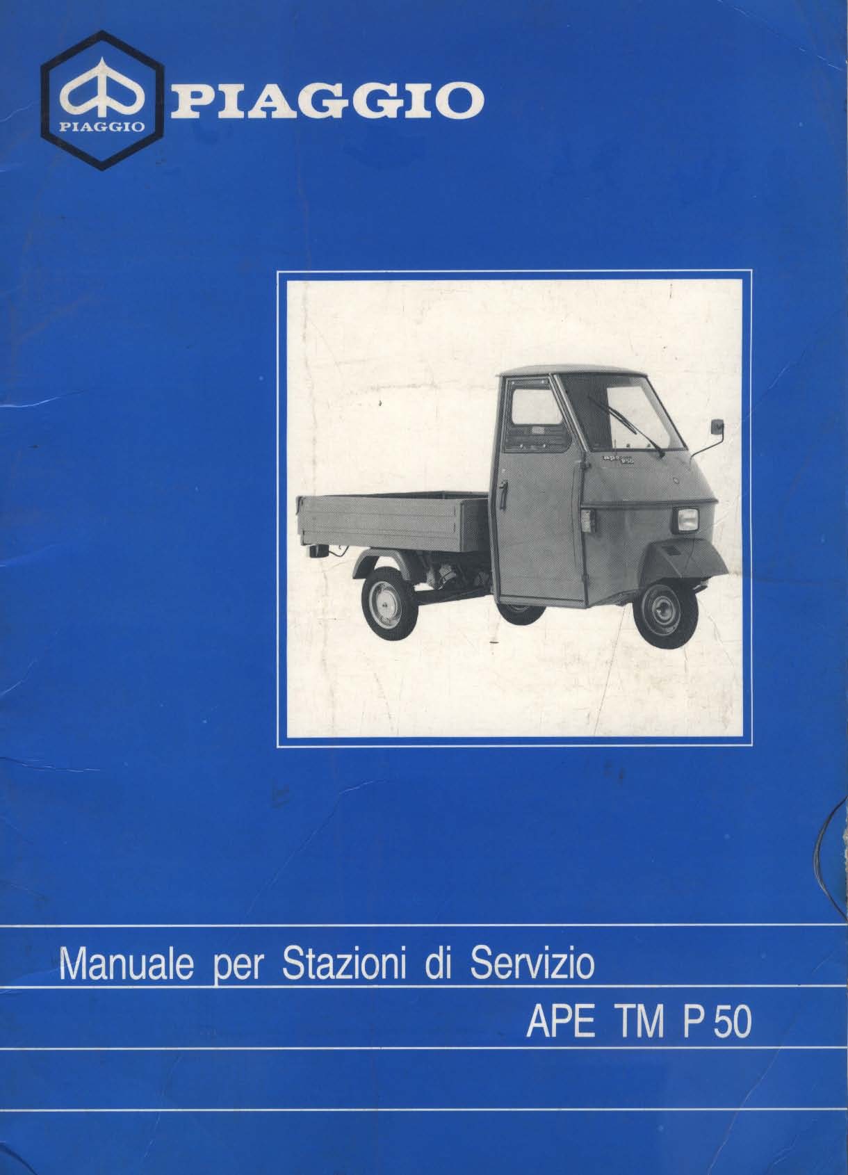 Manuel Technique Piaggio Ape TM P50, Ape 50, mod. TL4T, Italien